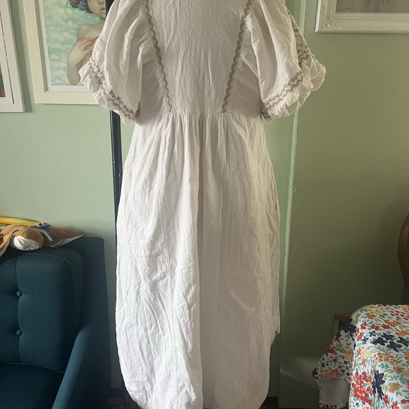 FREE PEOPLE Bohemian White Maxi Dress USED size Large - Picture 8 of 11